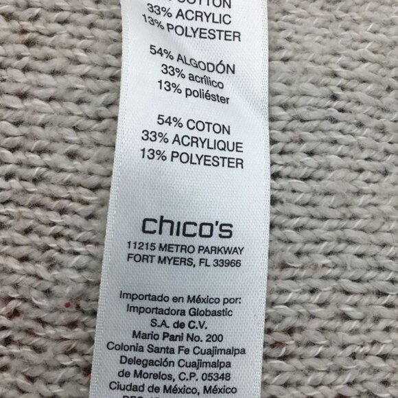 Chicos Cool Warm Mixed Paisley Print Open Front Long Sleeve Cardigan Large - Picture 8 of 11